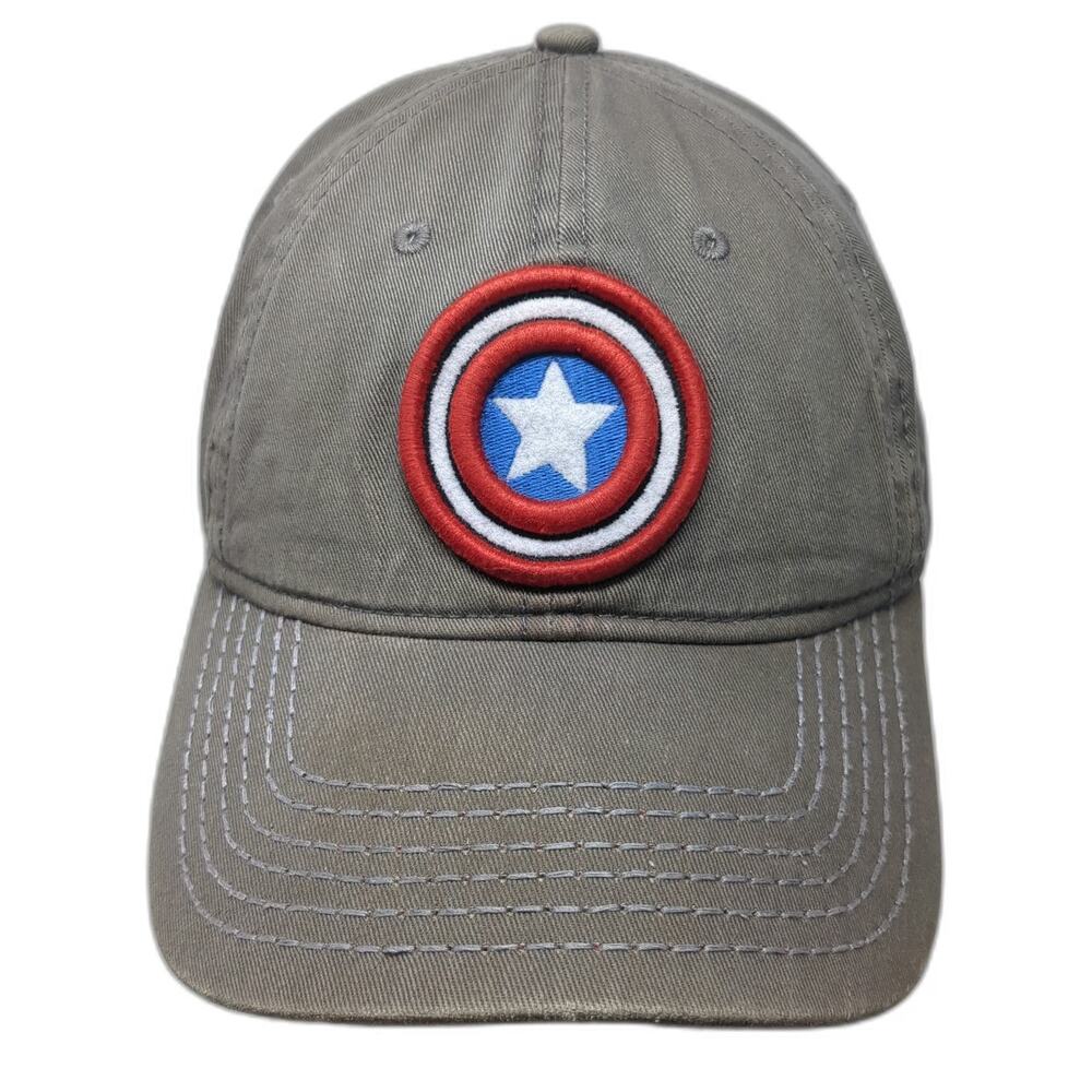 Marvel Snapback Gray Red Blue White One Size Captain America Shield Cotton Hat